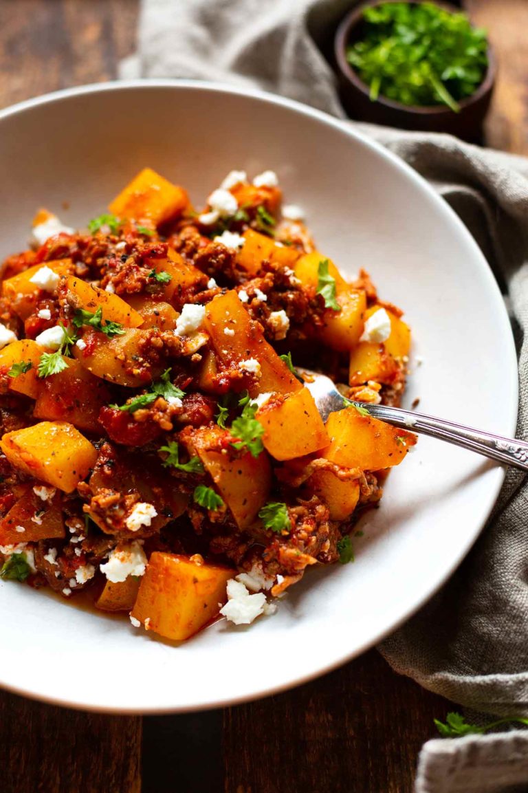 Kartoffel Hackfleisch Pfanne Mit Feta Kochkarussell