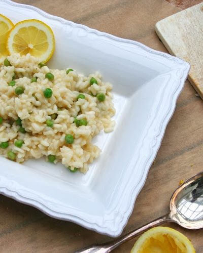Erbsen-Risotto mit Zitrone