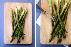 grüner Spargel mit Knoblauch