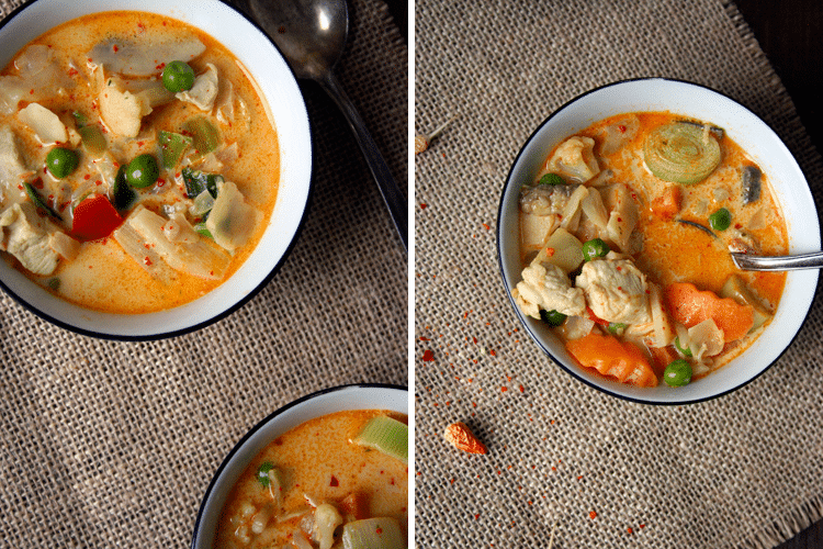 Kochkarussell: Thai-Suppe mit Kokos und Hühnchen