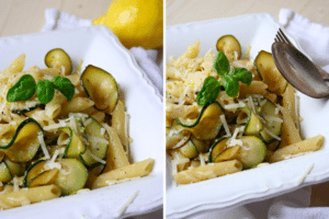 Schnelle Feierabendküche {Penne mit gebratener Zucchini und Zitrone}