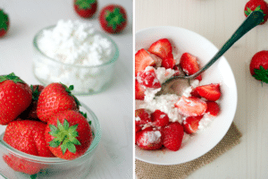 Hüttenkäse mit Erdbeeren und Zimt