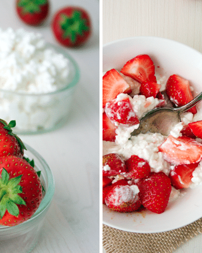 Hüttenkäse mit Erdbeeren und Zimt
