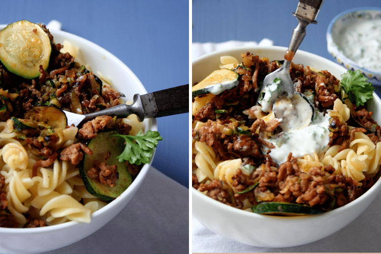 Türkische Pasta mit Hackfleisch und Joghurt-Sauce - Kochkarussell.com