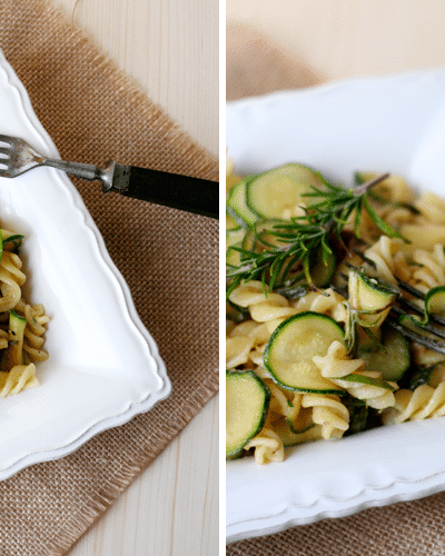 Nudeln mit Zucchini und Ziegenkäse
