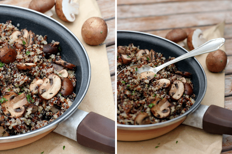 Pilz-Quinoa mit Knoblauch und Thymian