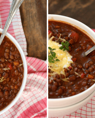 Vegetarisches Chili mit Linsen