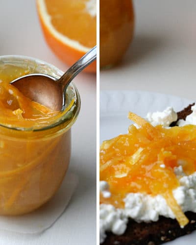 Orangenmarmelade mit Orangenzesten und Ingwer