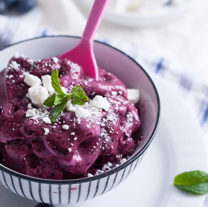 5-Minuten Blaubeer Frozen Yoghurt