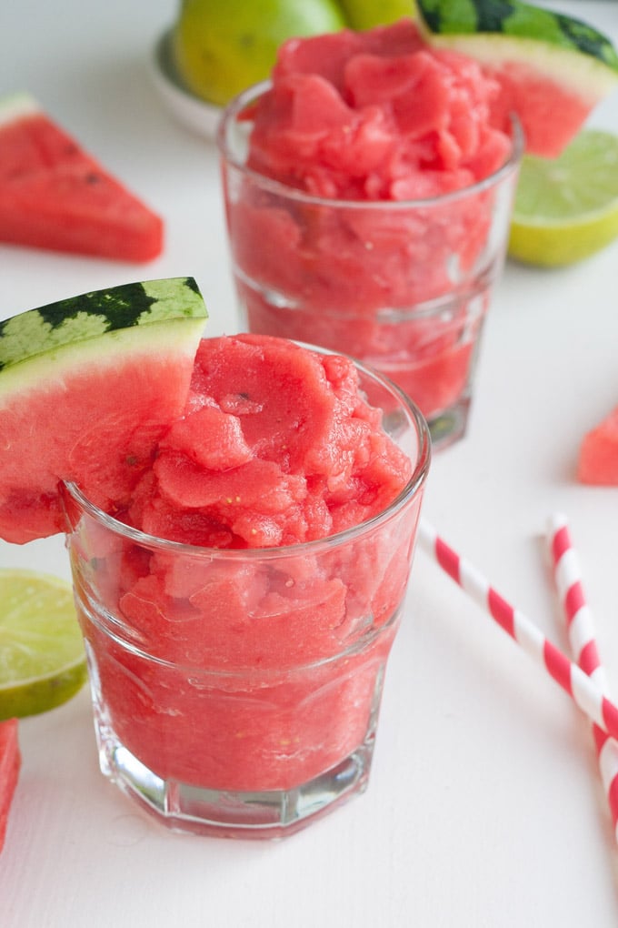 Wassermelonen-Erdbeer-Slush