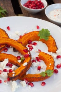 Gerösteter Kürbis mit orientalischem Joghurt und Feta + Spirit of Spice Giveaway