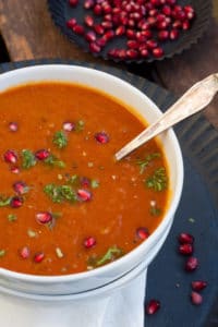 Geröstete Paprika Möhren Suppe