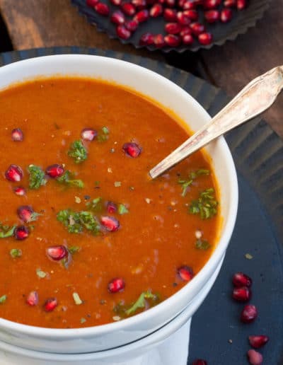 Geröstete Paprika Möhren Suppe