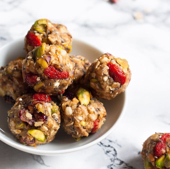 No-Bake Berry Pistachio Energy Bites