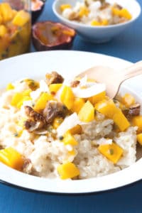 Milchreis Grundrezept + Mango-Maracuja-Obstsalat mit Walnuss-Crunch