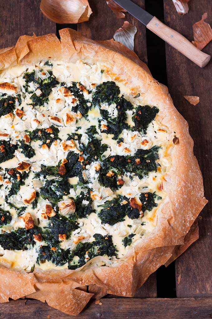 Spinat-Feta-Quiche ohne Boden - Kochkarussell