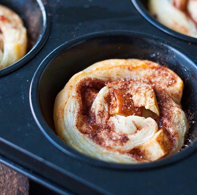 Apfel-Zimtschnecken aus Blätterteig