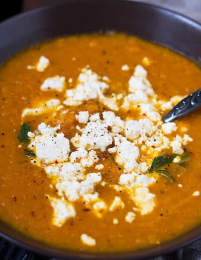 Karottensuppe mit Feta