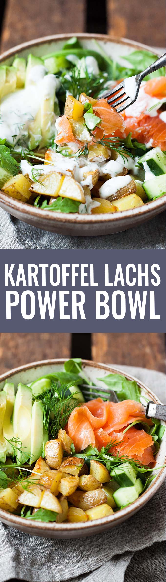 Kartoffel Lachs Power Bowl mit Avocado - Kochkarussell.com