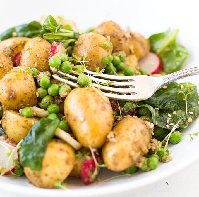 Einfacher Kartoffelsalat mit Pesto