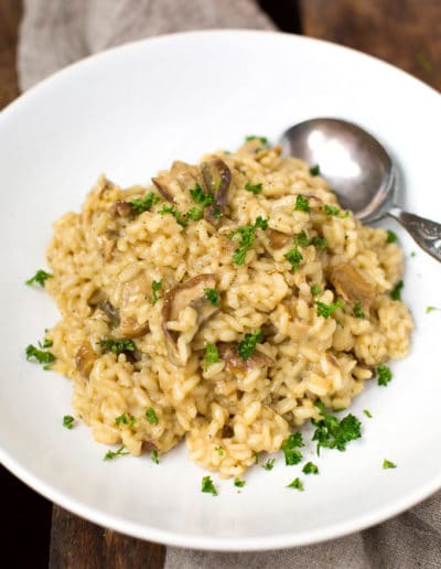 Steinpilzrisotto mit getrockneten Steinpilzen