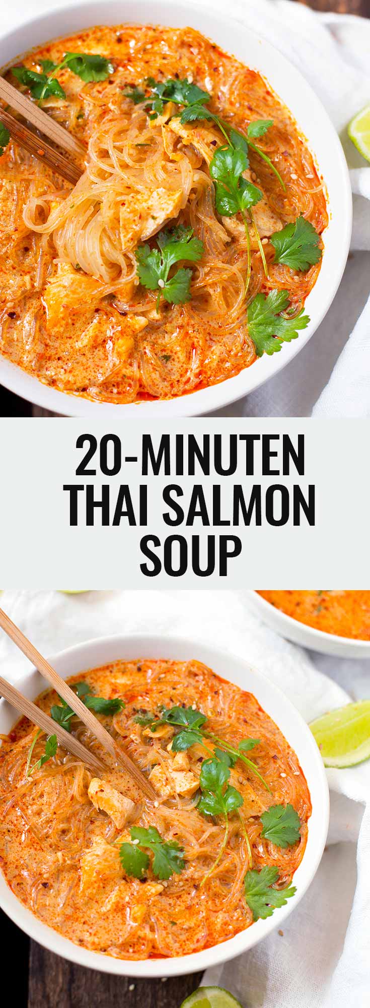20-Minuten Thai Salmon Soup. Dieses 10-Zutaten Rezept ist schnell, einfach und immer wieder gut - Kochkarussell.com