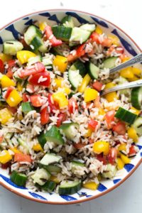 Vegetarischer Reissalat