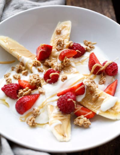 5-Minuten gesundes Bananensplit