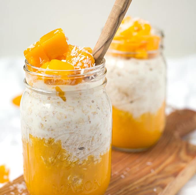 Mango Kokos Overnight Oats aus 5  Zutaten