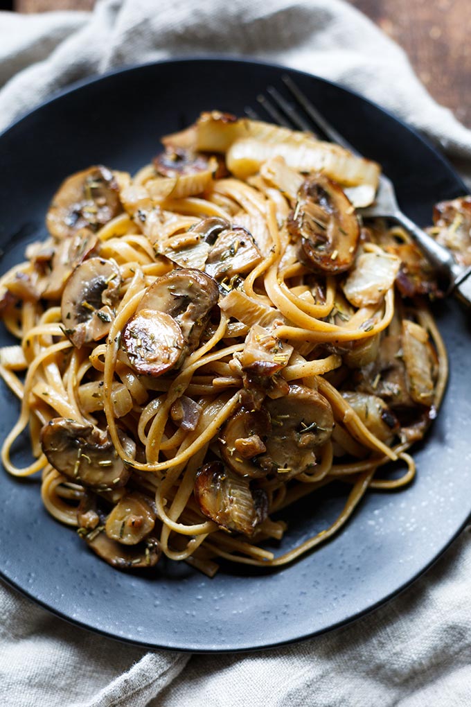 Pasta mit Pilz-Sahne-Sauce und Fenchel - Kochkarussell