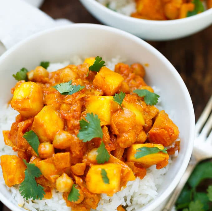 Mango-Kokos-Curry mit Kichererbsen