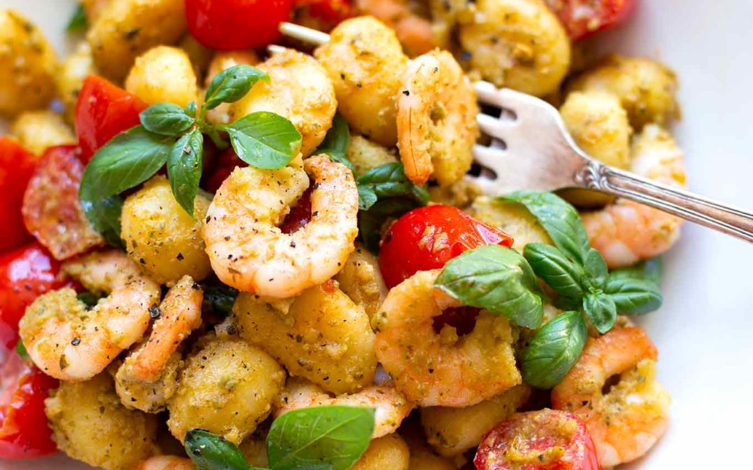 Gnocchi mit Pesto-Scampi (20 Minuten!)