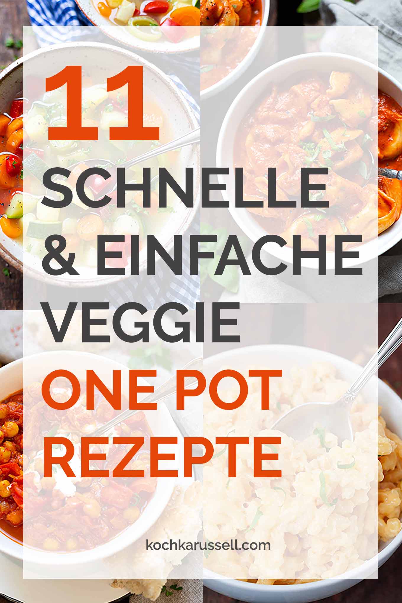 11 schnelle und einfache Veggie One Pot Rezepte. Diese praktischen, vegetarischen Rezepte aus einem Topf mit viel Gemüse wirst du lieben! - Kochkarussell.com #onepot #veggie #vegetarisch #rezept