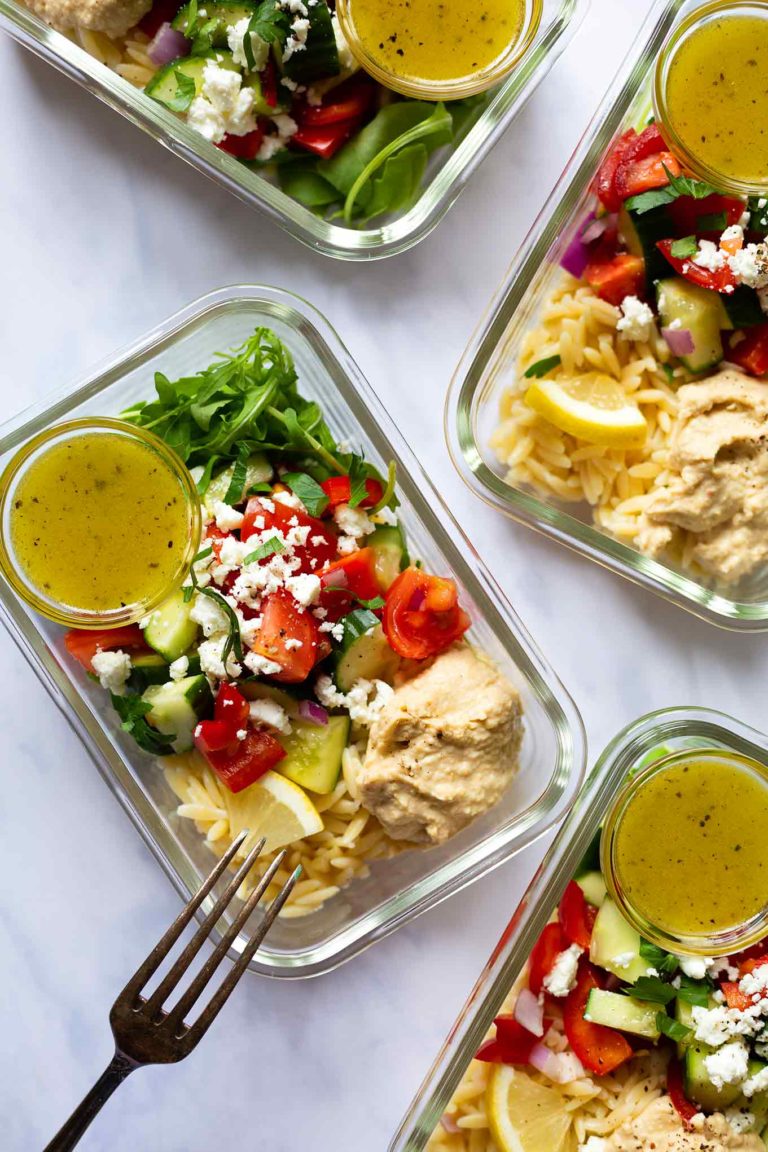 Hummus-Orzo-Meal Prep-Salat