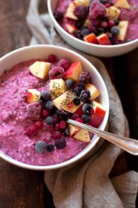 Einfaches Bircher Müsli mit Joghurt und Beeren