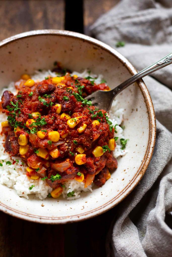 Vegetarisches Chili con carne (nur 20 Minuten!) - Kochkarussell