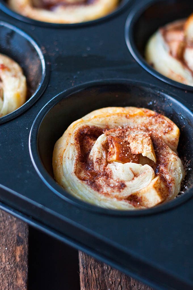 Apfel Zimt Schnecken Blätterteig