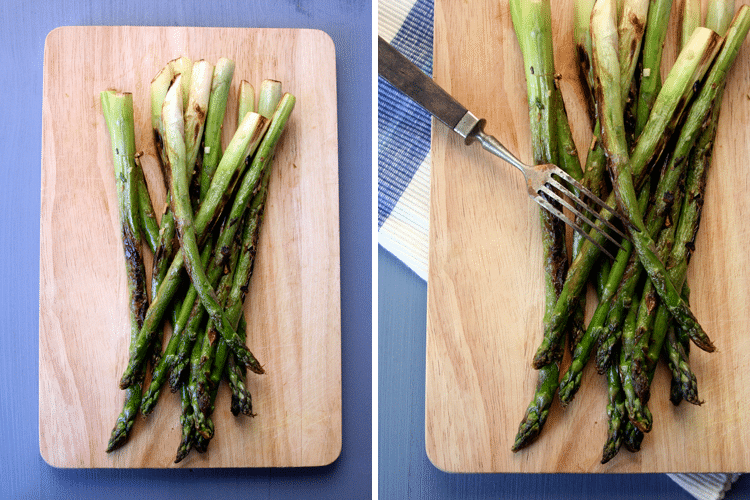 Gebratener grüner Spargel mit Knoblauch - Kochkarussell