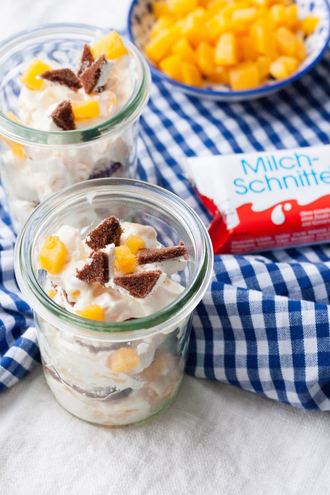 Schnelle Pfirsich-Cups mit Milch-Schnitte® - Kochkarussell