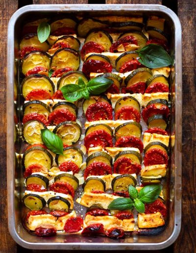 Tomaten-Zucchini-Auflauf mit Feta (nur 5 Zutaten!)