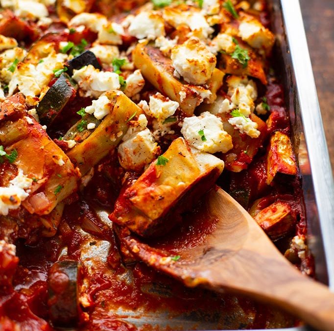 Ratatouille-Maultaschen-Auflauf mit Feta (vegetarisch & einfach)