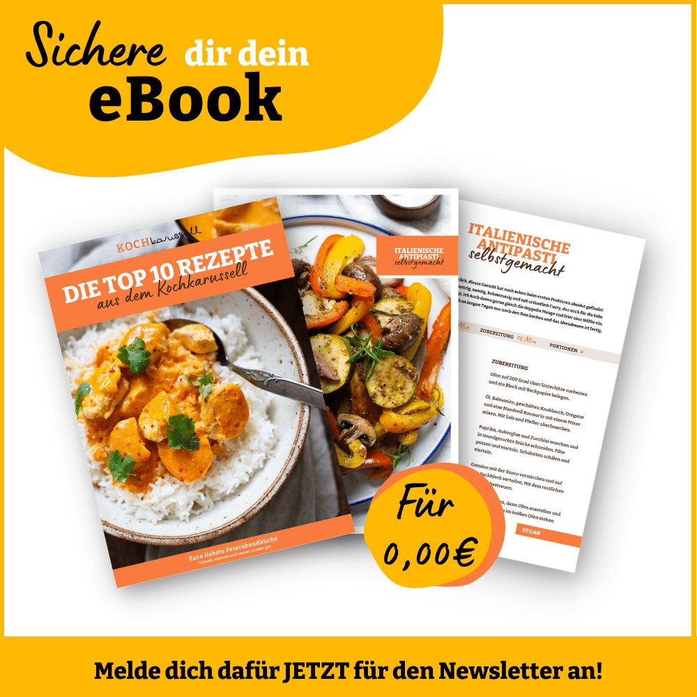 Kochkarussell Newsletter Anmeldung und eBook für 0 Euro sichern