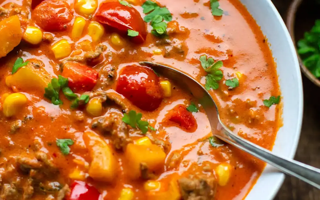 Weltbeste Pizzasuppe (15 Minuten & SO gut!)