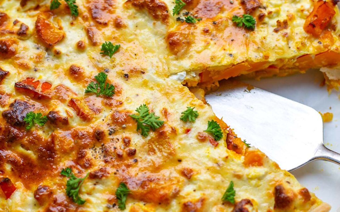 Kürbis-Quiche mit Feta