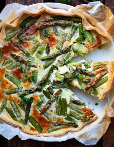 Spargel-Quiche-in-Quiche-Form-von-oben