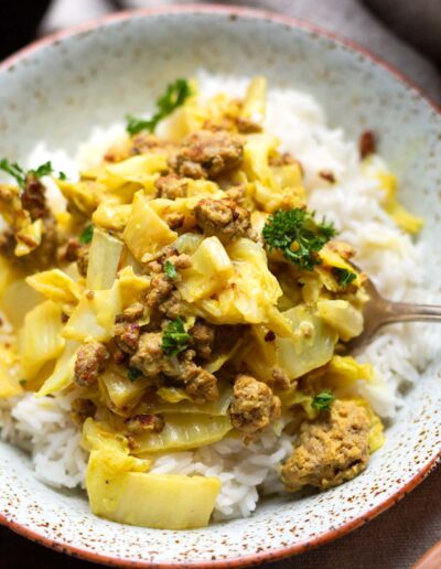 Chinakohl-Pfanne mit Hackfleisch