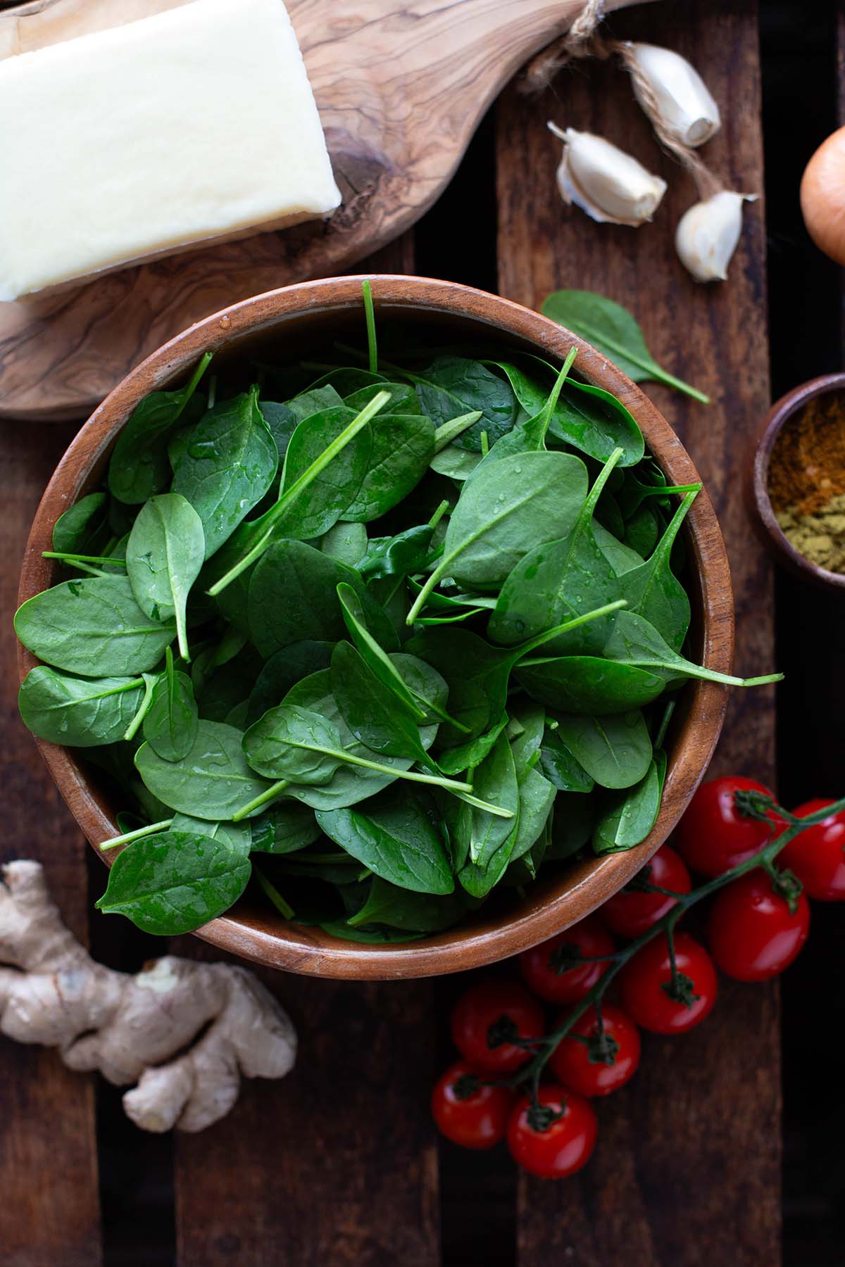 Zutaten für indisches Palak Paneer