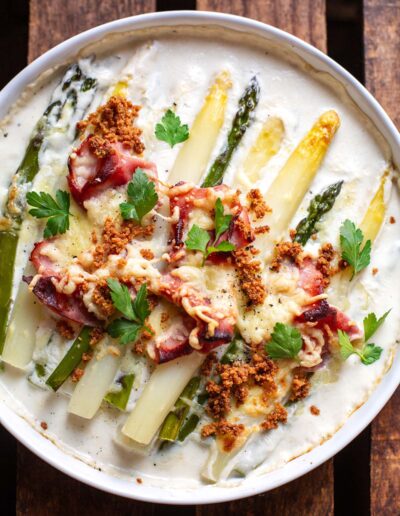 Überbackener Spargel