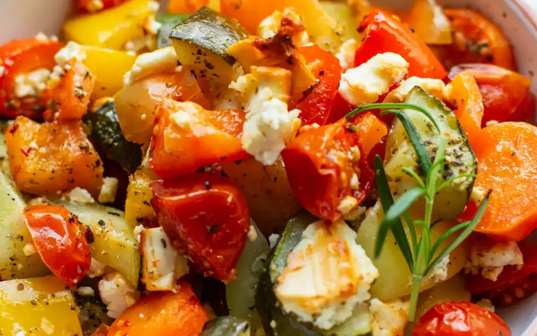 Ofengemüse mit Feta und Kartoffeln (vom Blech!)
