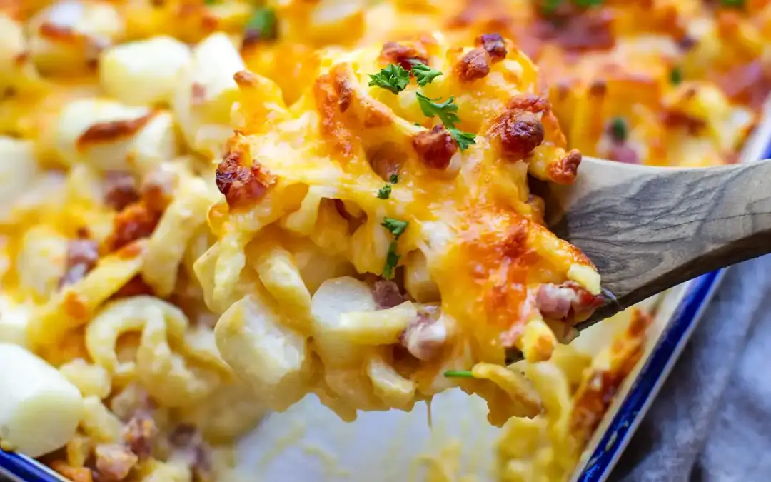 Einfacher Spargelauflauf mit Schinken & Käse (5 Zutaten!)